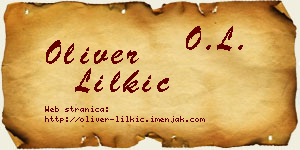 Oliver Lilkić vizit kartica